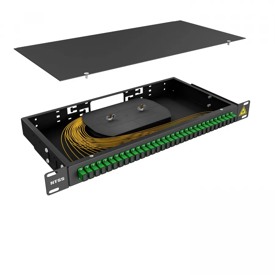 Кросс 19" NTSS PREMIUM, предсобранный 1U, 32 порта SC/APC, 9/125 мкм, черный