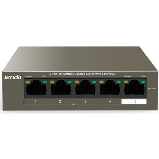 TEF1105P-4-63W 5-ти Портовый коммутатор POE Tenda