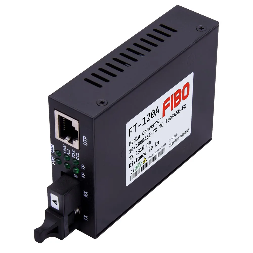 Медиаконвертер FT-120A, 10/100M, WDM 1310/1550нм, SM, 20км, разъем SC
