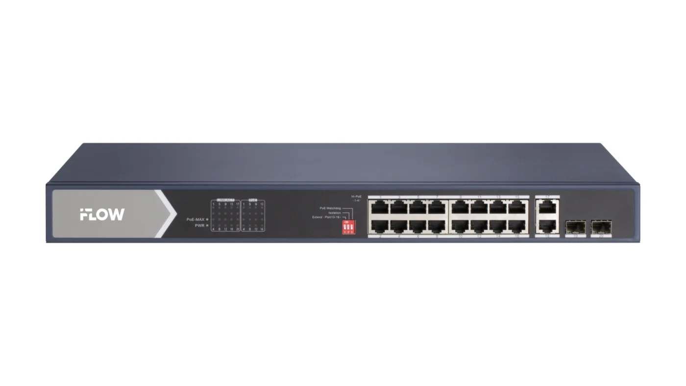 F-SW-EM620 (HPOE-PM) Смарт-управляемый PoE-коммутатор на 16 гигабитных портов iFlow