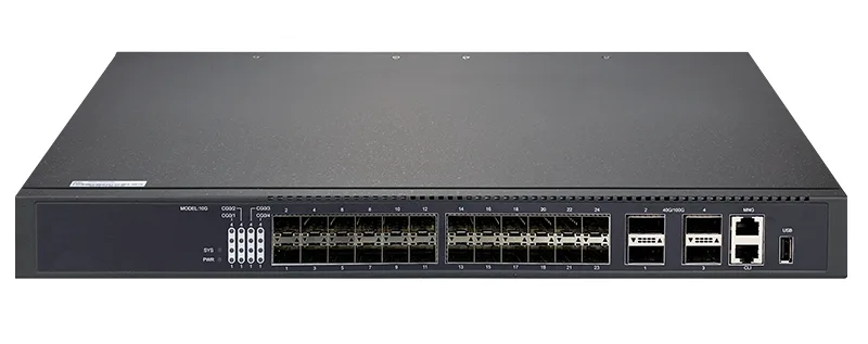 GL-SW-X304-28SQ Управляемый коммутатор уровня ядра сети, L3, 1 RJ45 консольный порт, 2*Блока питания hot-swap AC 220В NIKOMAX
