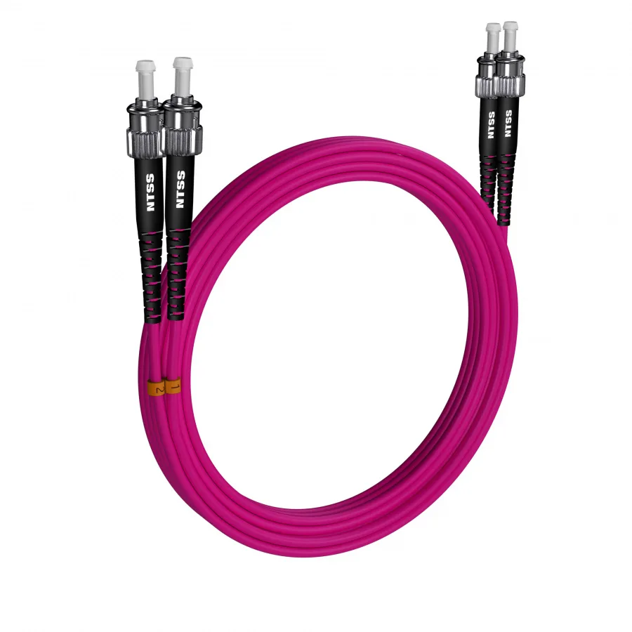 Шнур оптический NTSS PREMIUM dpc ST/UPC-ST/UPC 50/125 OM4 3.0мм 20м LSZH (патч-корд)