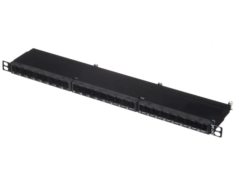Патч-панель FTP, 19", 24 порта RJ45, cat.6а, 0,5U, Dual Type IDC, NETKO Expert СКС