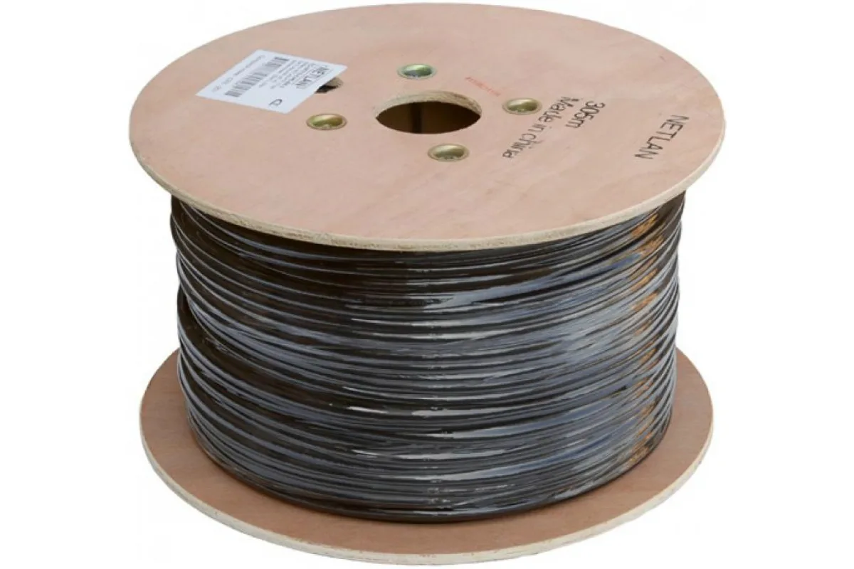 Кабель NETLAN FTP 25 пар, Кат.5, внешний, PE -40C, черный, 305м
