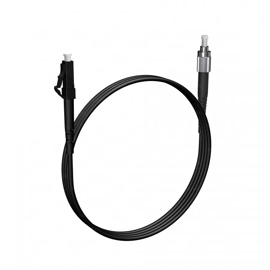 Шнур оптический NTSS spc LC/APC-FC/UPC 9/125 3.0мм 2м черный LSZH (патч-корд)