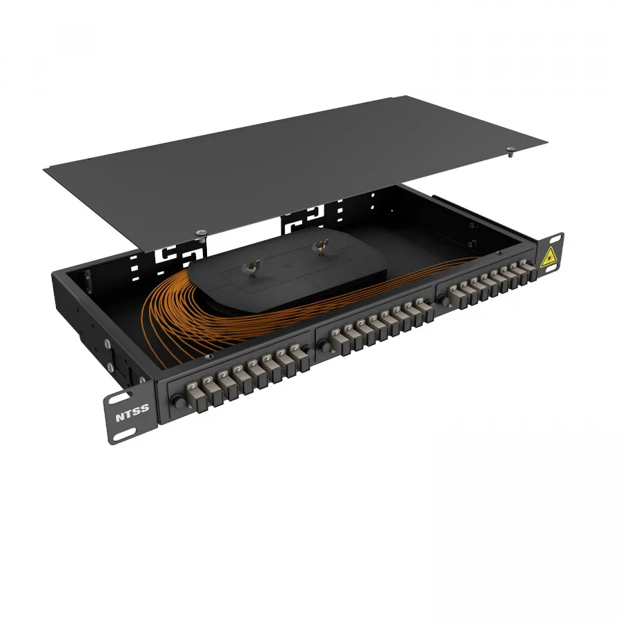 Кросс 19" NTSS PREMIUM, предсобранный 1U, 12 портов SC/UPC, 62.5/125 мкм, черный