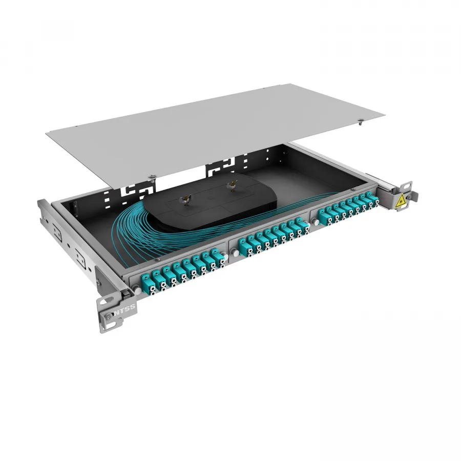 Кросс 19" NTSS PREMIUM выдвижной, предсобранный 1U, 8 портов LC/UPC duplex, 50/125 мкм OM3