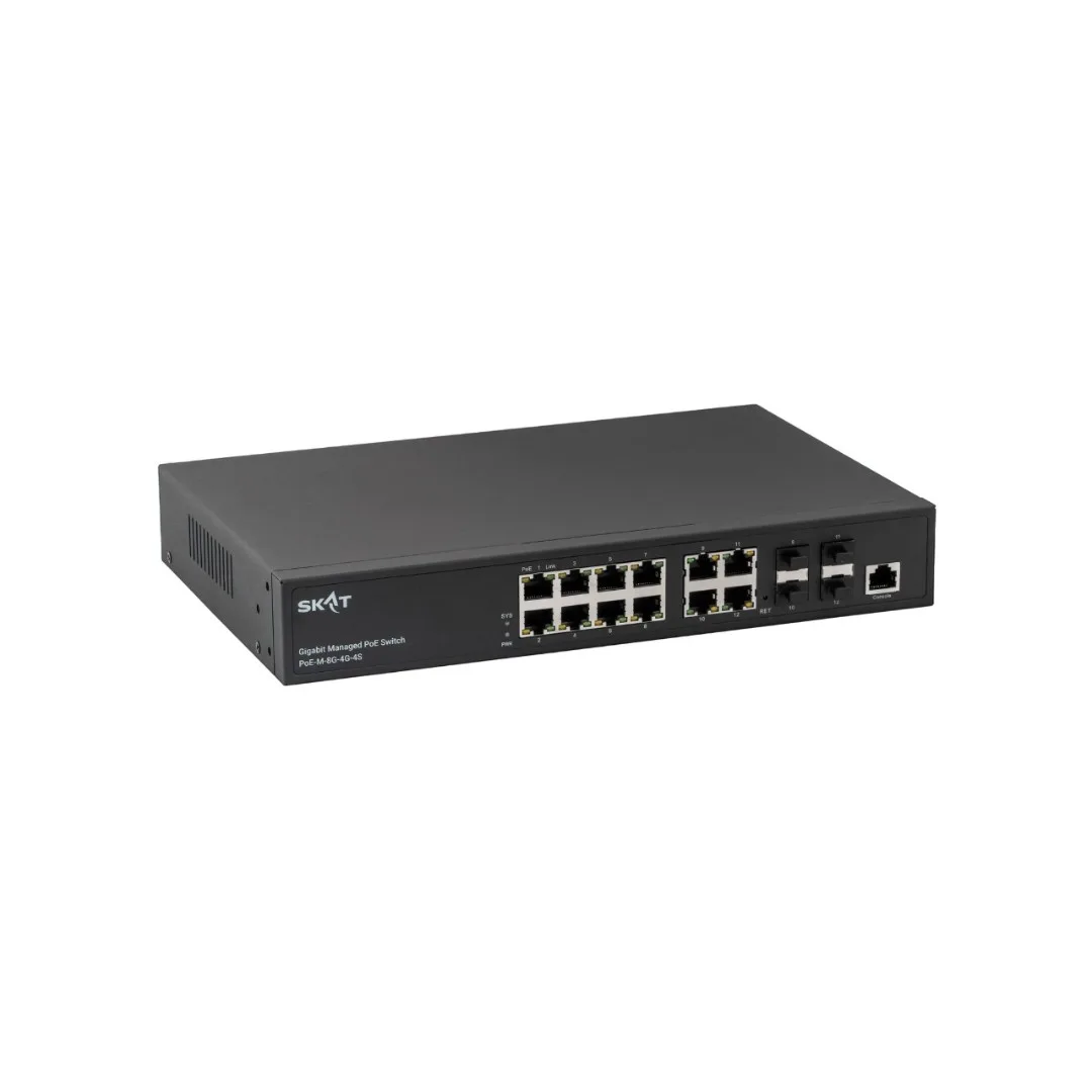 SKAT PoE-M-8G-4G-4S Управляемый L2+ коммутатор PoE Plus Бастион