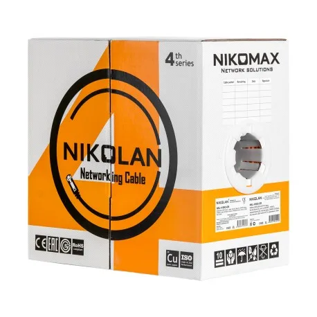 Кабель NIKOLAN U/UTP 4 пары, Кат.5e, LSZH нг(А)-HFLTx, оранжевый, 305м