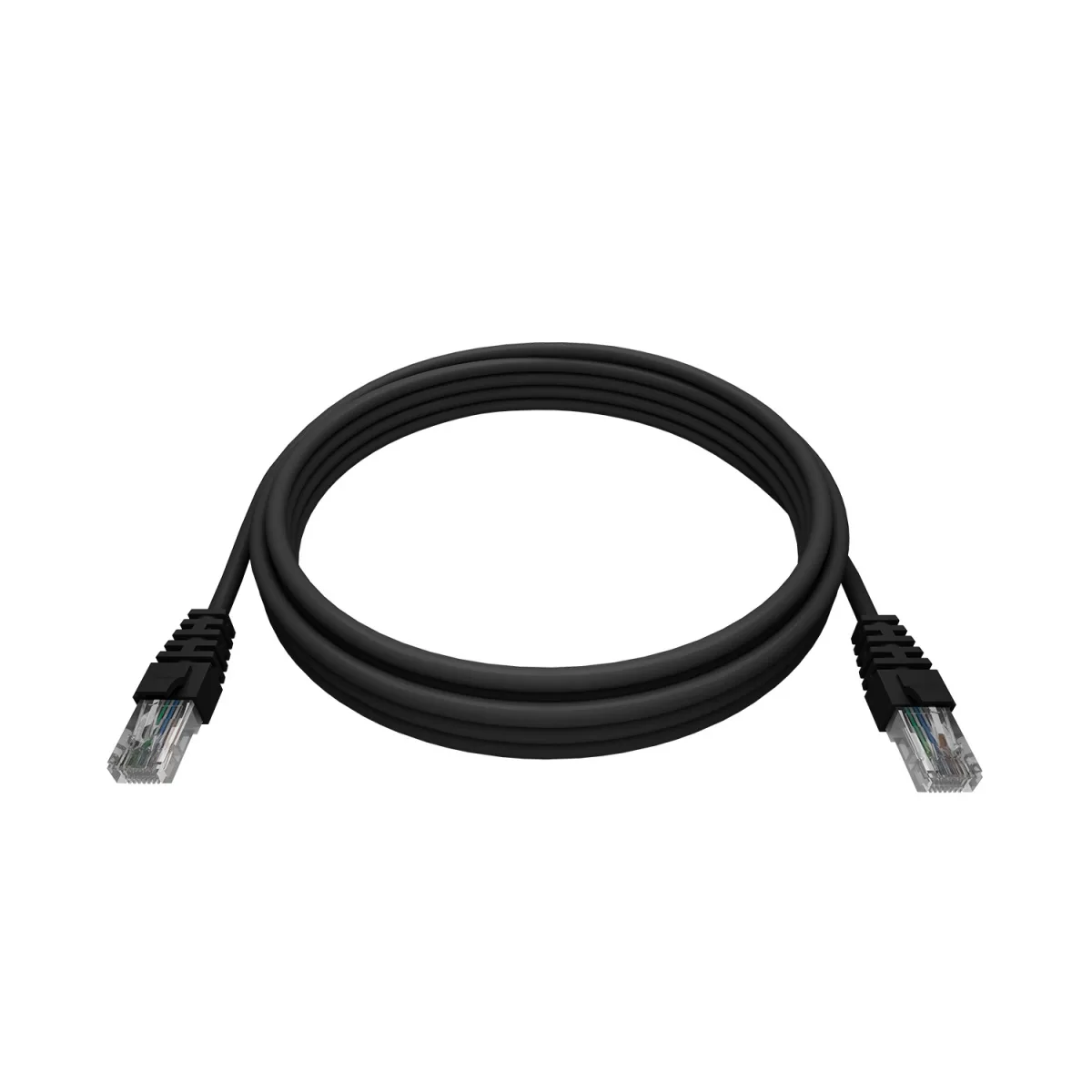 Патч-корд NTSS 2хRJ45/8P8C, T568B UTP 6 кат. литой 0.5 метра, LSZH, черный