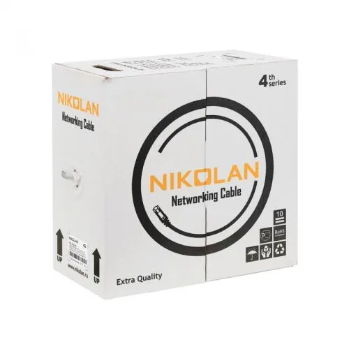 Кабель NIKOLAN U/UTP 4 пары, Кат.5e, LSZH нг(А)-HFLTx, оранжевый, 0.49мм, 305м