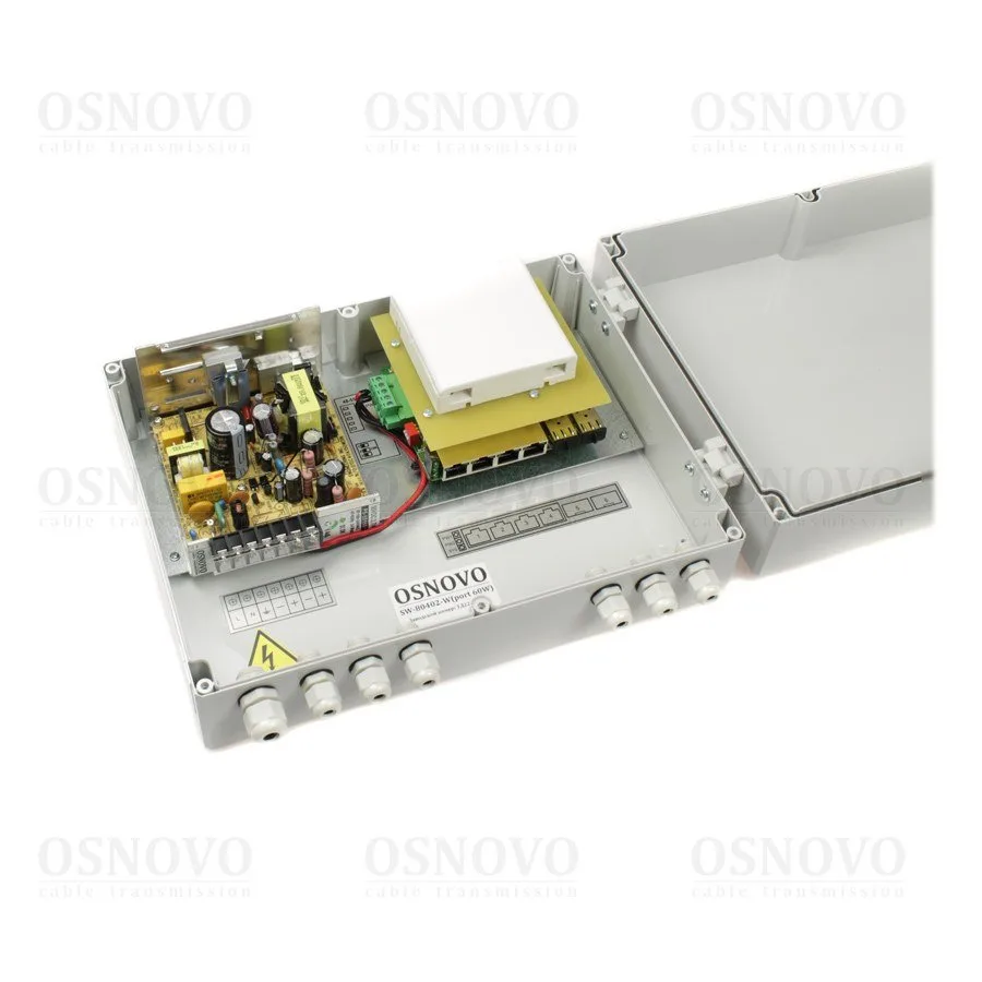 SW-80402-W(port 60W) Уличный PoE коммутатор Gigabit Ethernet на 6 портов OSNOVO