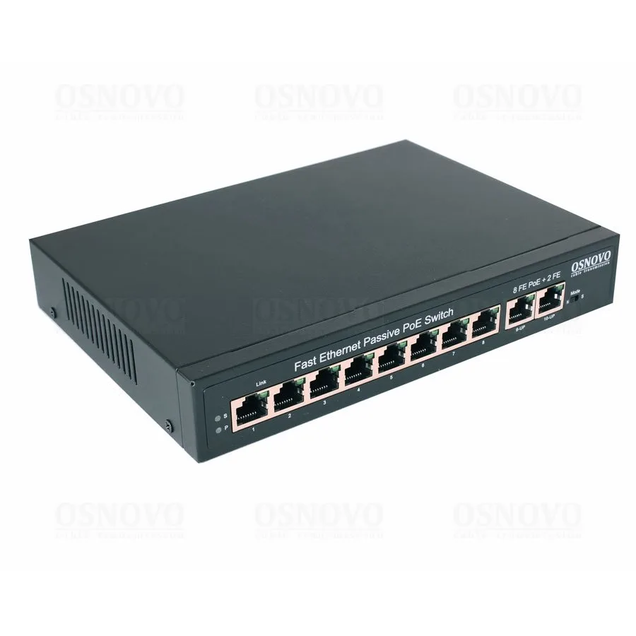 SW-21000/A(120W) Passive PoE коммутатор Fast Ethernet на 10 портов OSNOVO