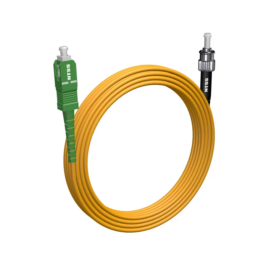 Шнур оптический NTSS spc SC/APC-ST/UPC 9/125 3.0мм 15м LSZH (патч-корд)