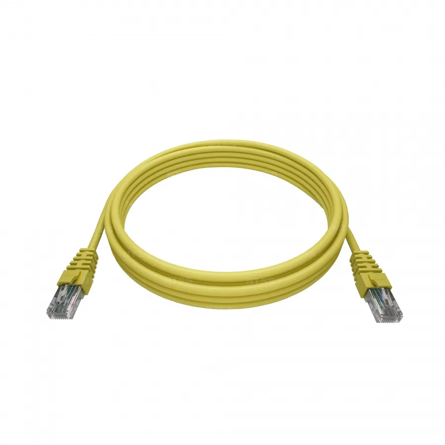 Патч-корд NTSS 2хRJ45/8P8C, T568B UTP 5e кат. литой 0.5 метра, LSZH, желтый