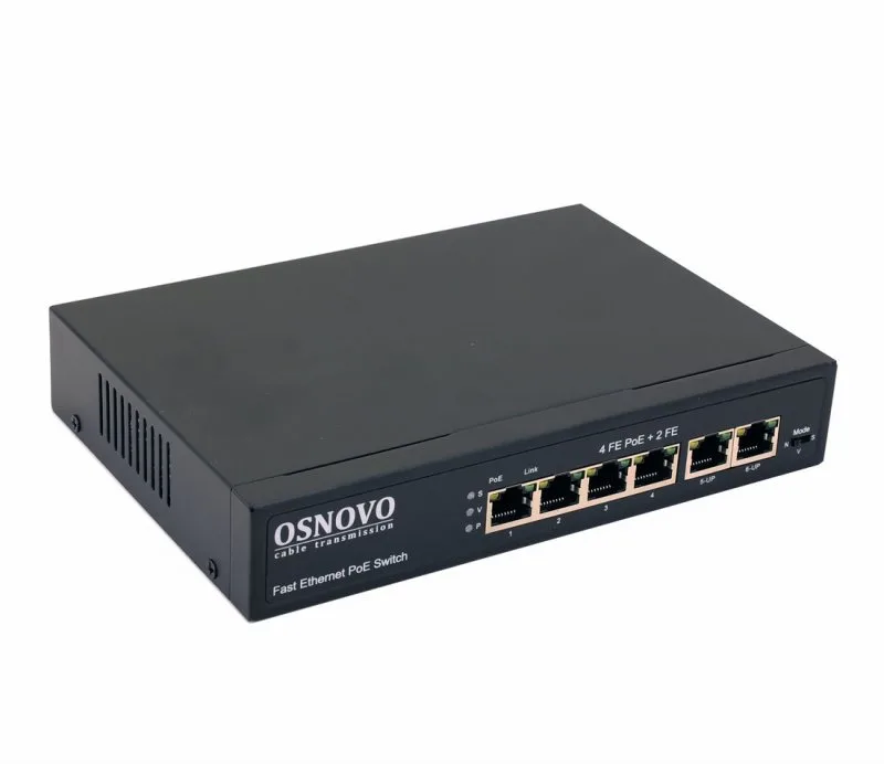 SW-20600(80W) PoE коммутатор Fast Ethernet на 6 RJ45 портов OSNOVO