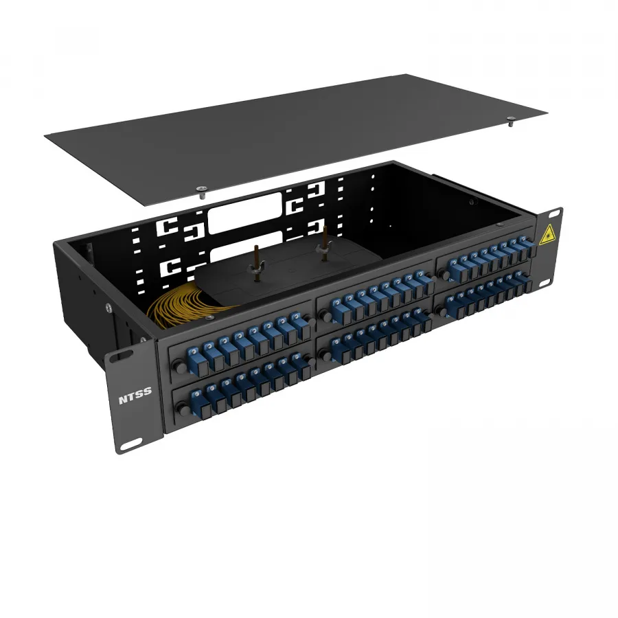 Кросс 19" NTSS PREMIUM, предсобранный 2U, 48 портов SC/UPC, 9/125 мкм, черный