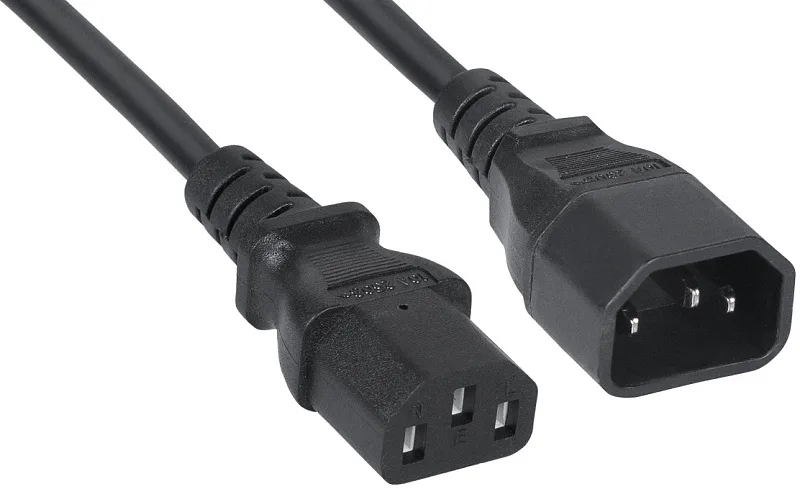 Кабель питания монитор-компьютер IEC 320 C13 - IEC 320 C14 (3x0.75), 1.8 м