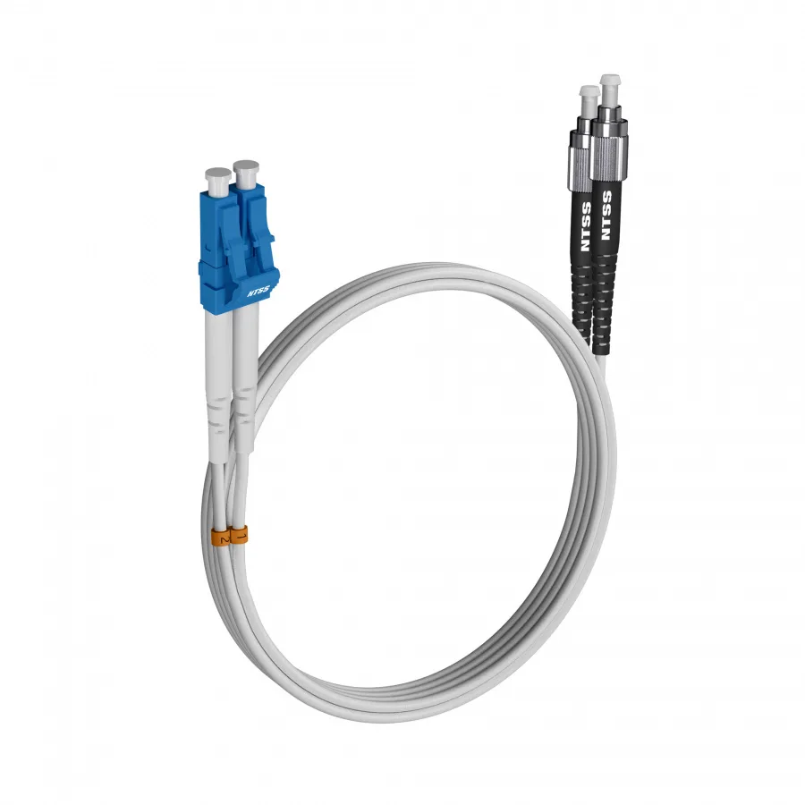 Шнур оптический NTSS PREMIUM dpc LC/UPC-FC/UPC 9/125 G.657A1 3.0мм 1м LSZH (патч-корд)