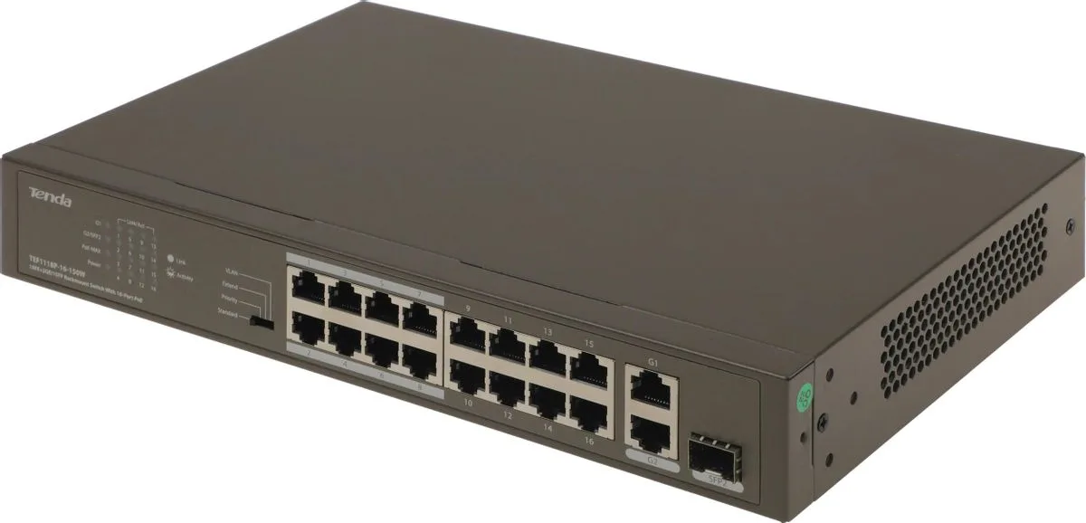 TEF1118P-16-150W Коммутатор 16-портовый Tenda
