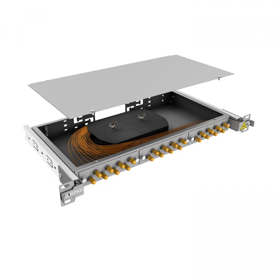 Кросс 19" NTSS PREMIUM выдвижной, предсобранный 1U, 24 порта ST/UPC, 50/125 мкм