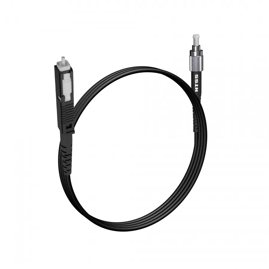 Шнур оптический NTSS spc MU/UPC-FC/APC 9/125 2.0мм 2м черный LSZH (патч-корд)