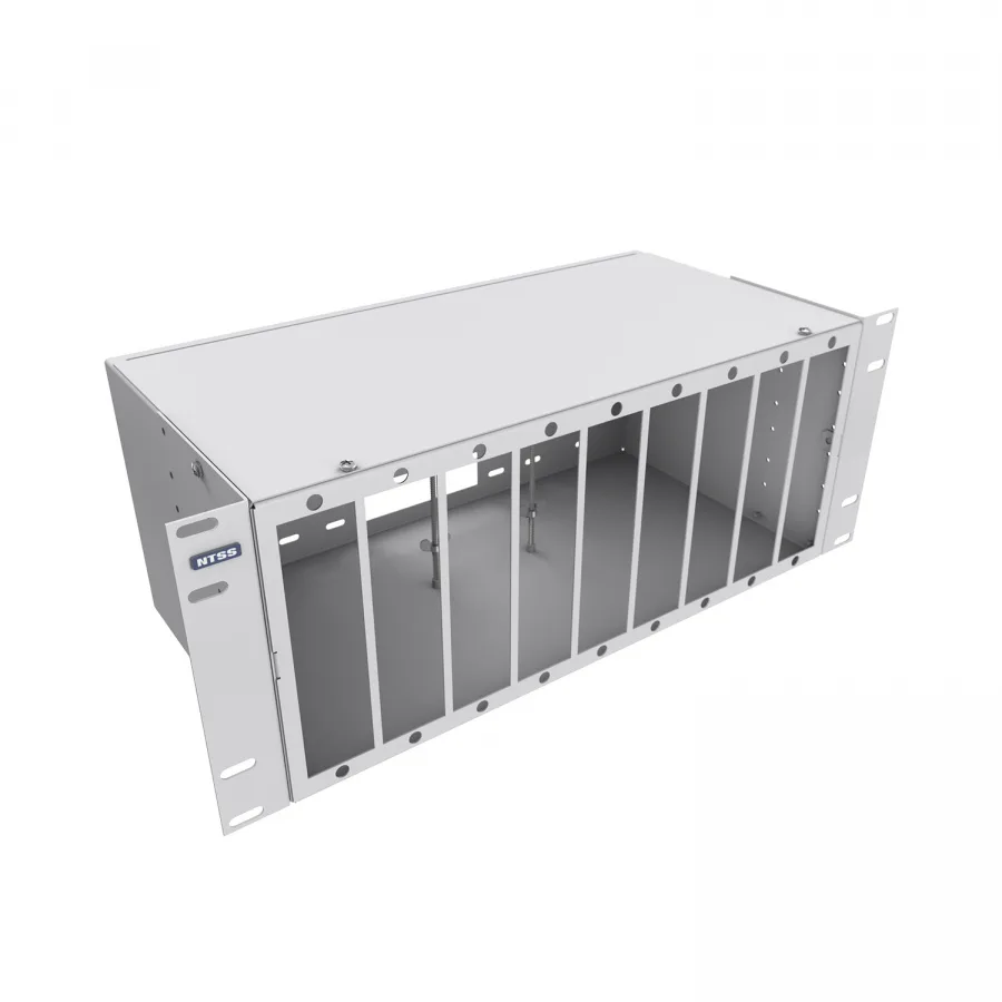 Кросс NTSS оптический 19'' укомплектованный 4U, 144 порта FC/UPC, 50/125 мкм (планки, сплайс-кассета 5шт, пигтейлы, КДЗС, адаптеры) серый RAL 7035