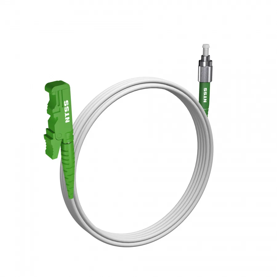 Шнур оптический NTSS spc E2000/APC-FC/APC 9/125 G.657A1 3.0мм 4м LSZH (патч-корд)