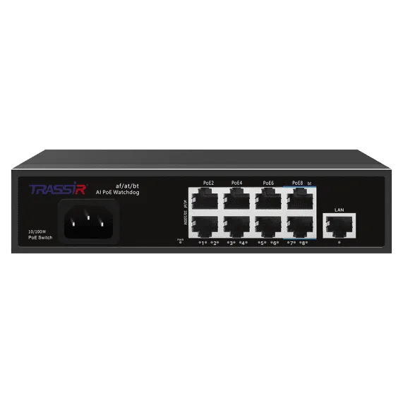 TR-NS1109-120-8PoE Неуправляемый Fast Ethernet РоЕ-коммутатор TRASSIR
