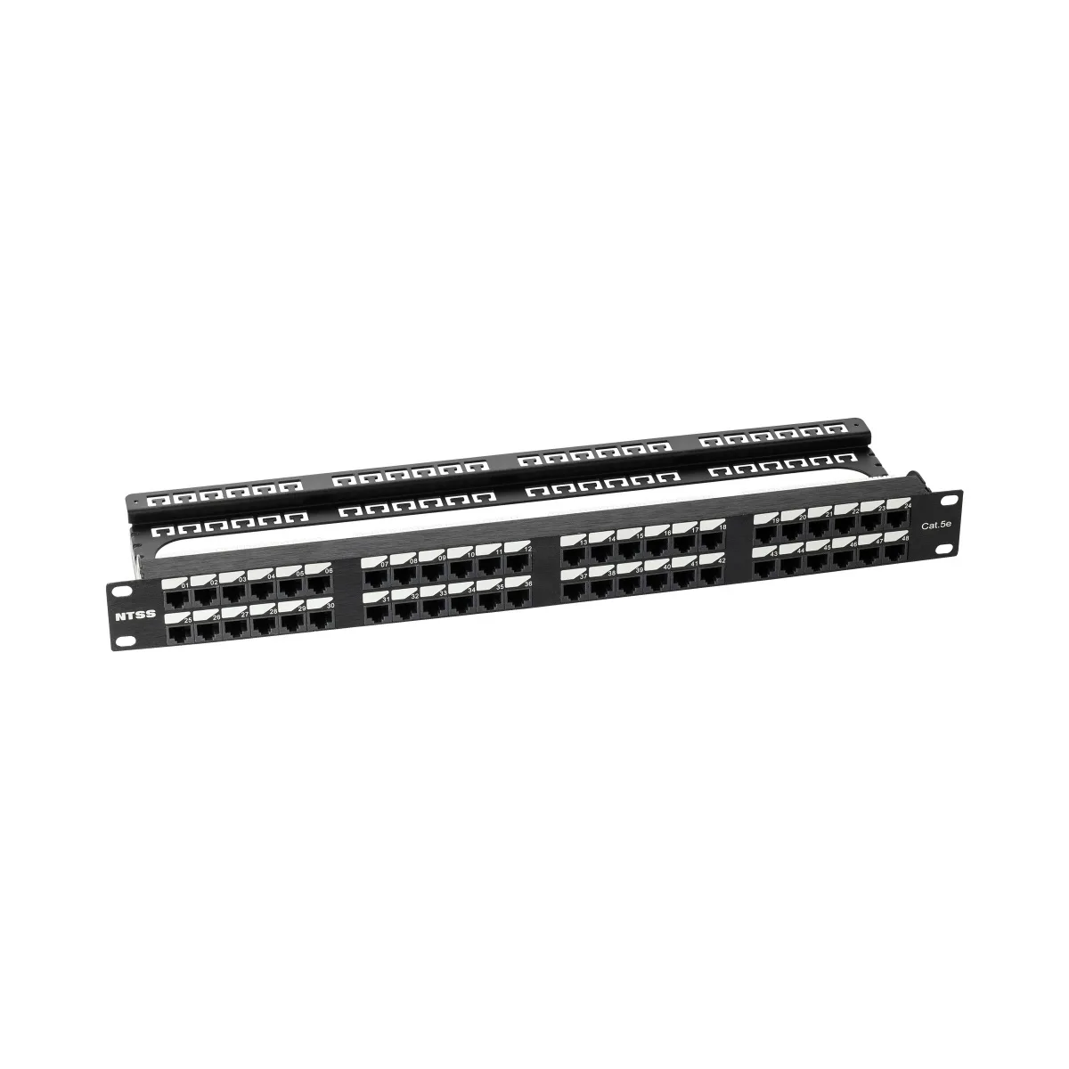 Патч-панель NTSS PREMIUM 1U 48 портов RJ45 UTP cat.5е, AL, Dual IDC с органайзером