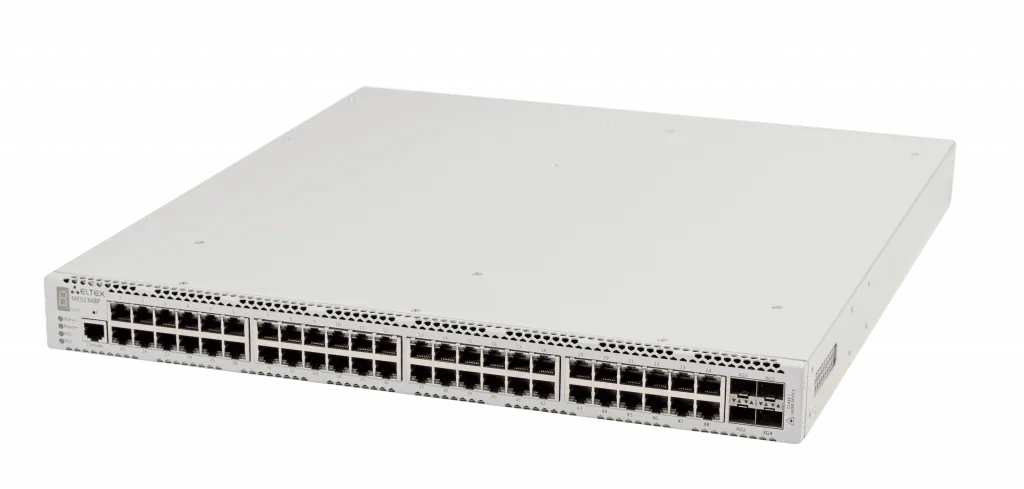 Коммутатор MES2348P, 48 портов 10/100/1000 Base-T (PoE/PoE+), 4 порта 10GBase-R (SFP+)/1000