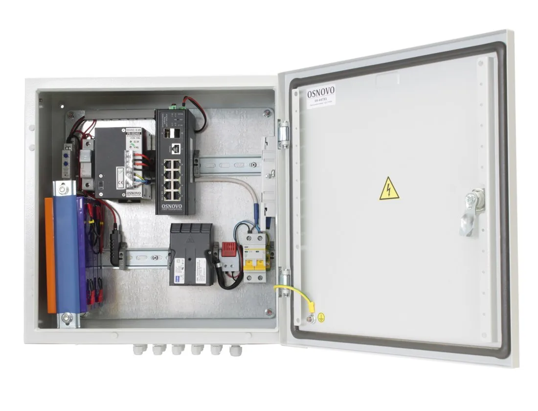OS-44TB1(SW-80802/ILS(port 90W)) Уличный управляемый коммутатор на 10 портов с термостабилизацией и резервным питанием OSNOVO