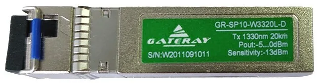 GateRay GR-SP10-W3320L-D SFP+ модуль -WDM, 10G, 20 км, TX 1330 нм, RX 1270 нм, LC, DDM