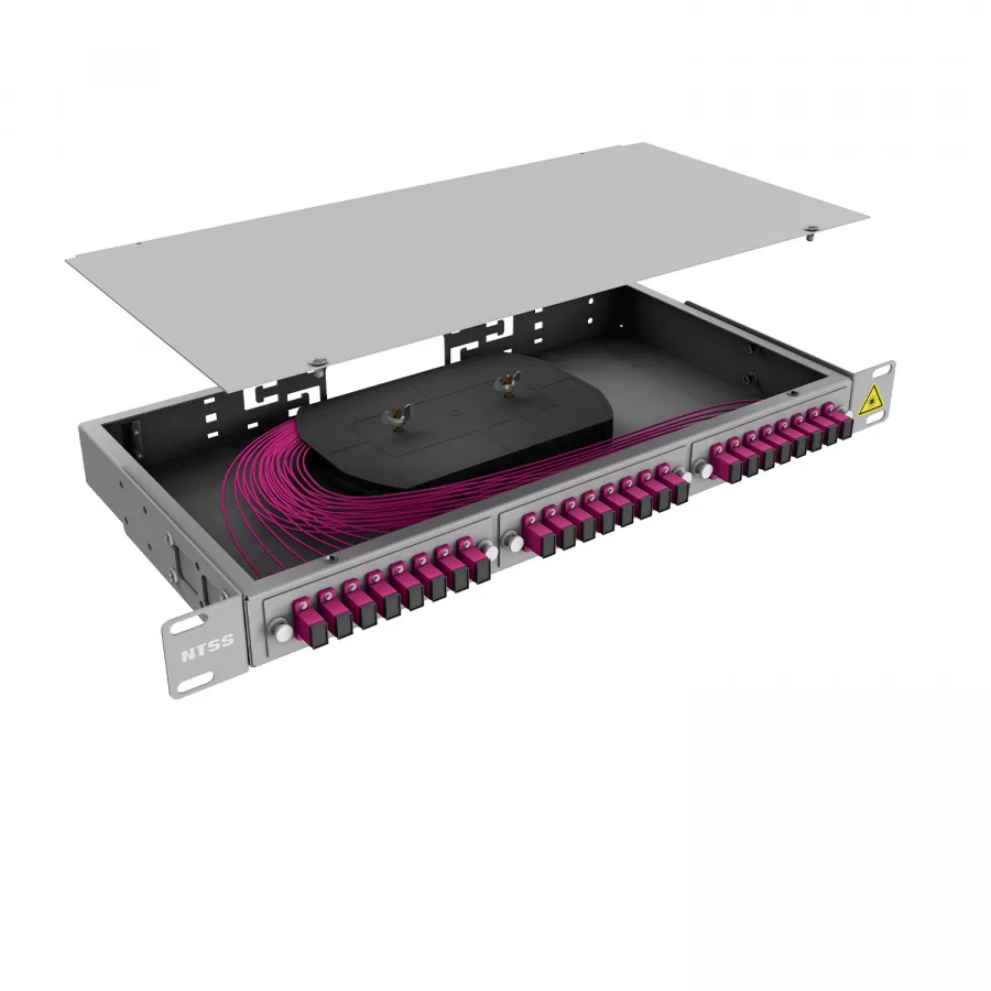 Кросс 19" NTSS PREMIUM, предсобранный 1U, 24 порта SC/UPC, 50/125 мкм OM4