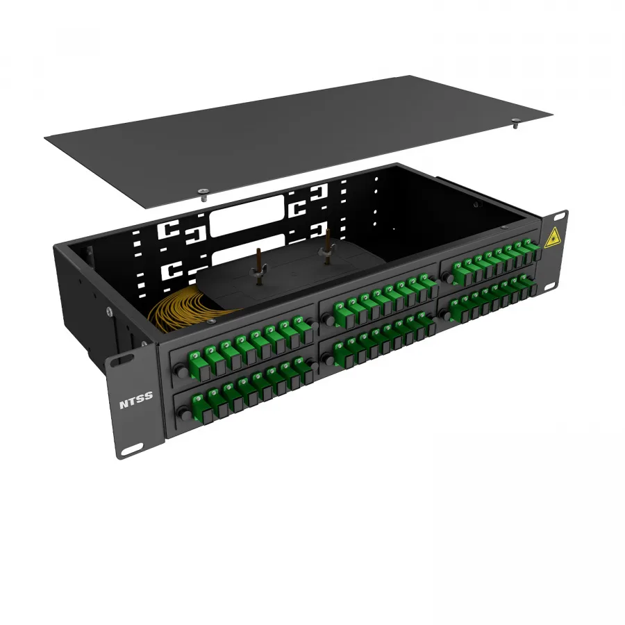 Кросс 19" NTSS PREMIUM, предсобранный 2U, 32 порта SC/APC, 9/125 мкм, черный