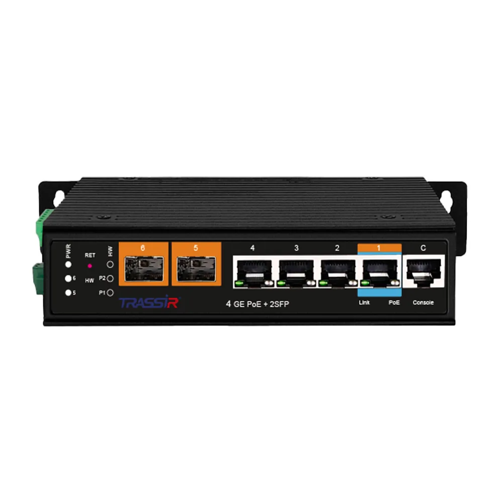 TR-NS27062S-250-4POE Управляемый PoE-коммутатор с 4 портами TRASSIR