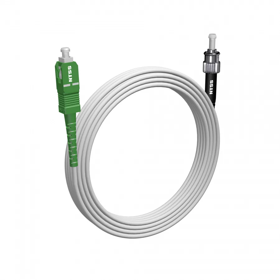 Шнур оптический NTSS spc SC/APC-ST/UPC 9/125 G.657A1 3.0мм 15м LSZH (патч-корд)