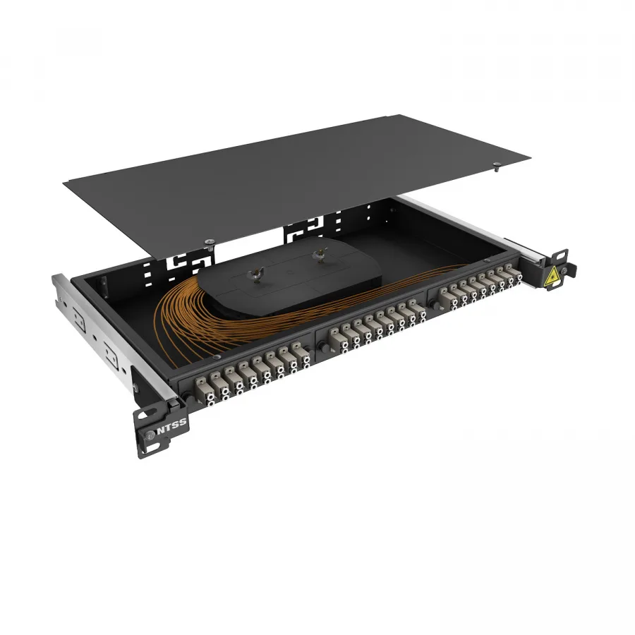 Кросс 19" NTSS PREMIUM выдвижной, предсобранный 1U, 24 порта LC/UPC duplex, 50/125 мкм, черный