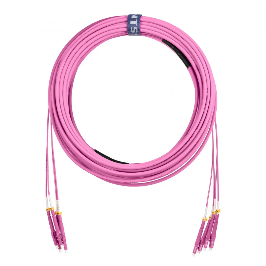 Сборка кабельная NTSS PREMIUM 4ов, LC/UPC-LC/UPC 50/125мкм OM4, длина 100м, вывод 0.5м, буфер 3мм для внутренней прокладки (NTSS-FO-D-IN-РМ-504-4-LSZH) в бухте