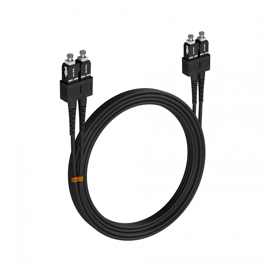 Шнур оптический NTSS PREMIUM dpc SC/UPC-SC/UPC 50/125 3.0мм 15м черный LSZH (патч-корд)