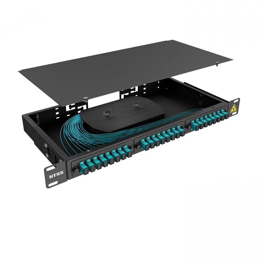 Кросс 19" NTSS PREMIUM, предсобранный 1U, 8 портов SC/UPC, 50/125 мкм OM3, черный