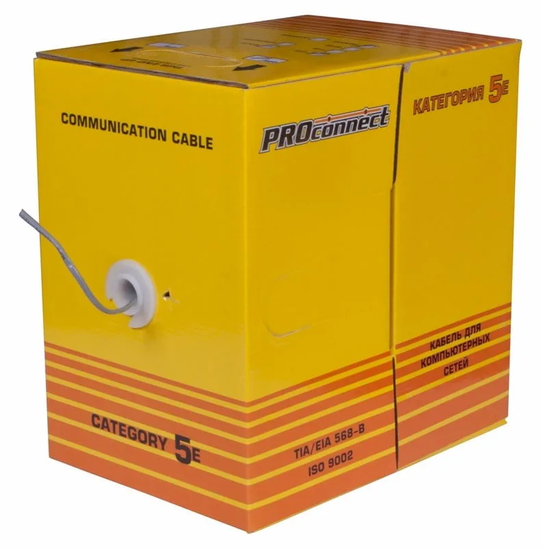 Кабель PROCONNECT U/UTP 2 пары, Кат.5е, внутренний, 305м