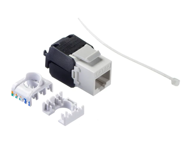 Модуль Keystone неэкранированный, RJ45, cat.6А, 180°, 110/Krone тип, под инструмент/ без инструмента, KE, белый, NETKO Expert CKC