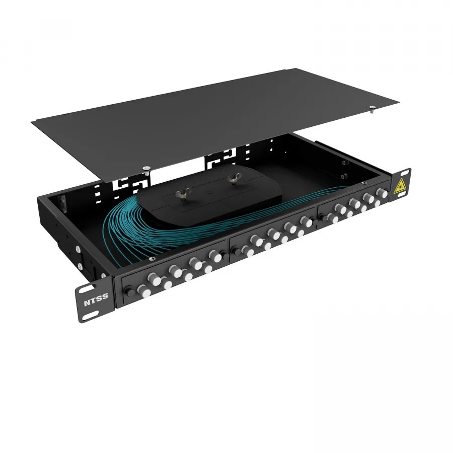 Кросс 19" NTSS PREMIUM, предсобранный 1U, 8 портов FC/UPC, 50/125 мкм OM3, черный