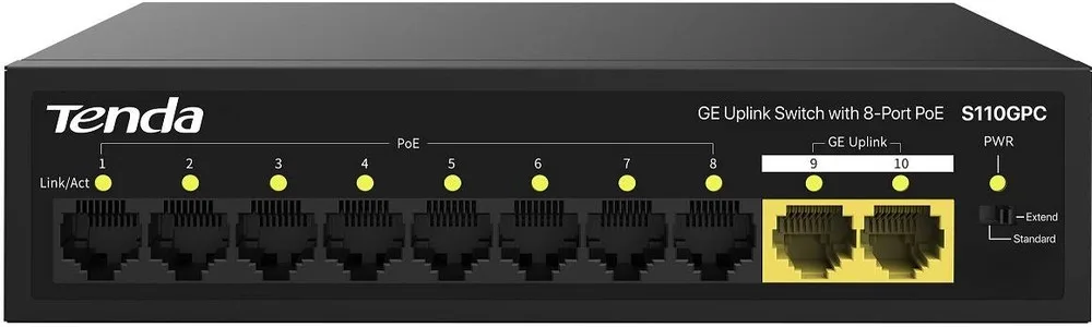 S110GPC PoE-коммутатор 8-портовый Tenda