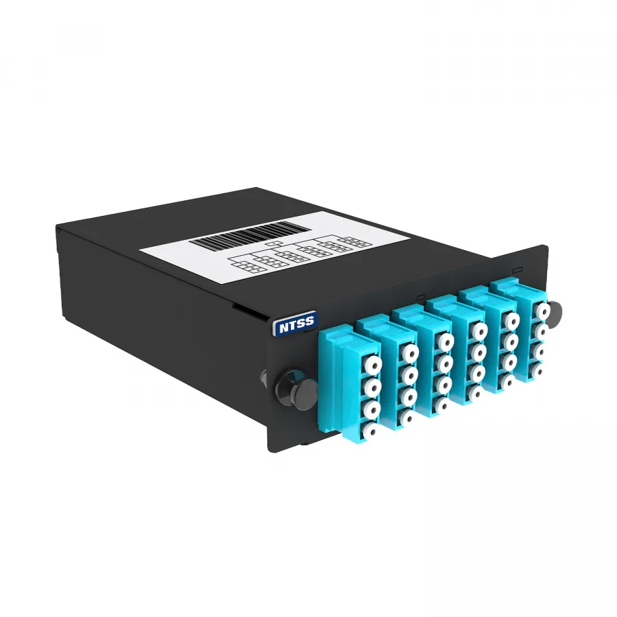 Кассета кроссовая NTSS PREMIUM 1 разъем MTP/UPC (male) 50/125 OМ3, на 24 LC/UPС (6 QLC/UPC), полярность А, черный