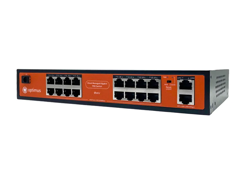 U1IC-16G/2G/1S 19-ти Портовый PoE Коммутатор Optimus