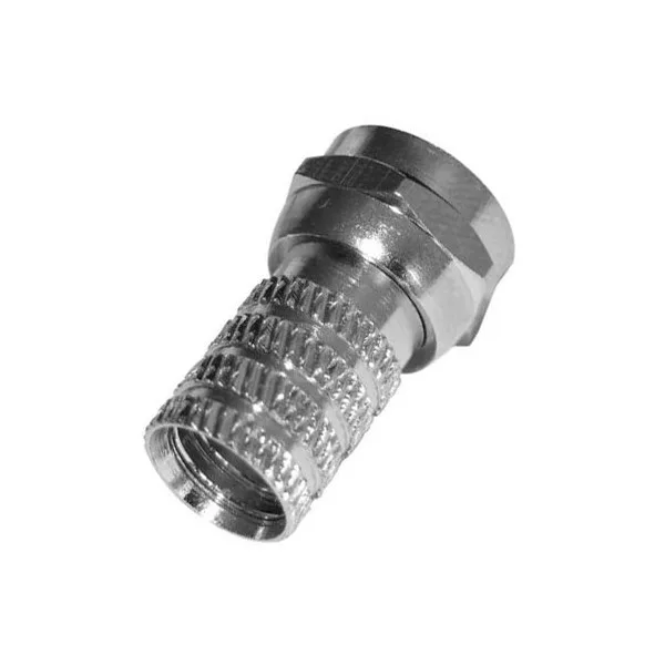 Разъем резьбовой для кабеля RG6 цинк CADENA, 100шт.