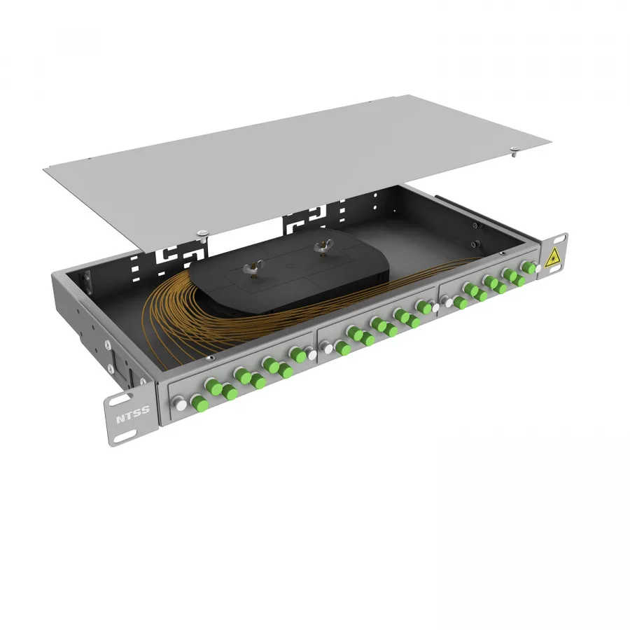 Кросс 19" NTSS PREMIUM, предсобранный 1U, 16 портов FC/APC, 9/125 мкм