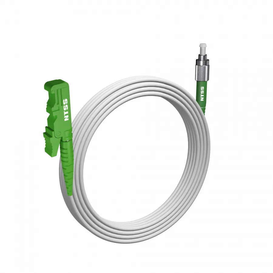 Шнур оптический NTSS spc E2000/APC-FC/APC 9/125 G.657A1 3.0мм 15м LSZH (патч-корд)